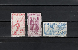 Czechoslovakia 1958 Space, Congresses Set Of 3 MNH - Europa