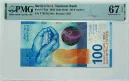 •Q-B• SWITZERLAND 100 FRANKEN 2017 2019 • P 77 Aa Studer & Maechler• PMG 67 UNC - Suisse