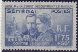 Sénégal   Pierre Et Marie Curie , Union Internationale Contre Le Cancer  XXX 1938 - Unused Stamps