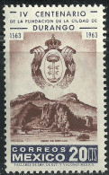 1963 MÉXICO 400 ANIV. DE LA FUNDACIÓN DE DURANGO Sc. 935 MNH MERCADO MOUNTAINS And ARMS Of DURANGO - México