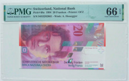 •Q-B• SWITZERLAND 20 FRANKEN 1994 • P 68 A • PMG EPQ 66 GEM UNC - Zwitserland