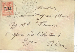 FM 2 Mouchon 15 C. Lettre Belley 27-4-1903 - Military Postage Stamps