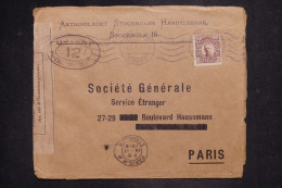 SUEDE - Lettre Censurée à L'arrivée En France - 1916 - 1ère GM - A 2841 - 1910-1920 Gustaf V