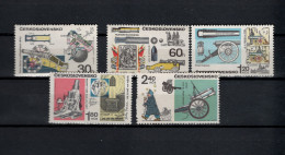 Czechoslovakia 1970 Space, Historic Canons, Jules Verne Etc. Set Of 5 MNH - Europa