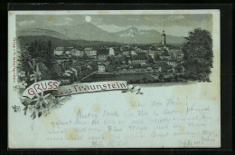 Lithographie Traunstein, Totalansicht Aus Der Vogelschau  - Traunstein