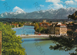 CARTOLINA  C8 VILLACH,CARINZIA,AUSTRIA-DRAUBRUCKE MIT MITTAGSKOGEL M.2144-VIAGGIATA 1989 - Villach