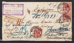 3x MiNr. 47 Auf R-Brief 1893 - Usati