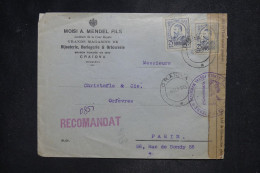 ROUMANIE - Lettre Censurée à Son Arrivée En France - 1915 - 1ère GM - A 2845 - Marcofilia