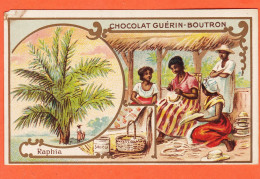 24823 /⭐ Chromo Chocolat GUERIN-BOUTRON ◉ RAPHIA Arbre MADAGASCAR Palmiers ◉ PARIS Rue MAROC Poissonniere St-Sulpice - Guerin Boutron