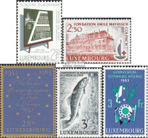 Luxemburg 666,678,679,682,683 (kompl.Ausg.) Postfrisch 1963 Schule, Rotes Kreuz, U.a. - Nuevos