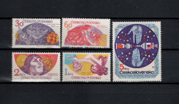 Czechoslovakia 1975 Space Research Set Of 5 MNH - Europa