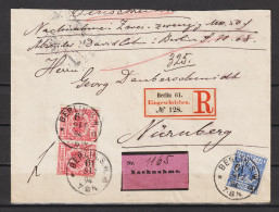 Paar MiNr. 47 + Einzelmarke MiNr. 48 Auf R-Brief 1894 - Gebruikt