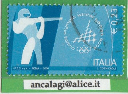 USATI ITALIA 2006 - Ref.0990 "GIOCHI OLIMPICI INVERNALI, TORINO" 1 Val. € 0,23  - - 2001-10: Usati