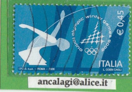 USATI ITALIA 2006 - Ref.0990A "GIOCHI OLIMPICI INVERNALI, TORINO" 1 Val. € 0,45  - - 2001-10: Usati