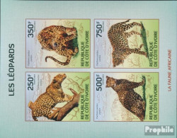 Elfenbeinküste 1594-1597B Kleinbogen (kompl.Ausg.) Ungezähnte Marken Postfrisch 2014 Nordafrikanischer Leopard - Côte D'Ivoire (1960-...)