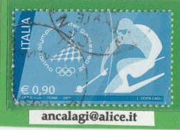 USATI ITALIA 2006 - Ref.0990B "GIOCHI OLIMPICI INVERNALI, TORINO" 1 Val. € 0,90  - - 2001-10: Usati