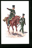 Künstler-AK Anton Hoffmann - München: K. B. Gendarmerie 1852 In Uniform Zu Pferd  - Hoffmann, Anton - Munich