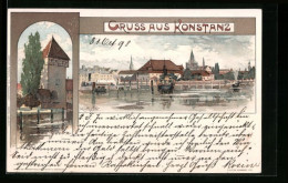Künstler-AK Karl Mutter: Konstanz, Schiffsanleger Am Bodenseeufer  - Mutter, K.
