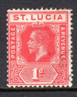 St Lucia 1912-21 KGV - Wmk. Multiple Crown CA - 1d Scarlet Used (SG 79a) - Ste Lucie (...-1978)