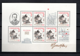 Czechoslovakia 1985 Space, Lenin 115th Birthday Anniversary S/s MNH - Europe