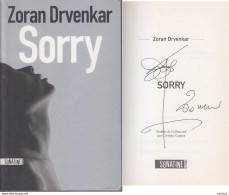 C1  Zoran DRVENKAR - SORRY Envoi DEDICACE Signed ALLEMAGNE - Livres Dédicacés