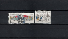 Czechoslovakia 1985/1987 Space, Prague Uprising, OSS 2 Stamps MNH - Europa