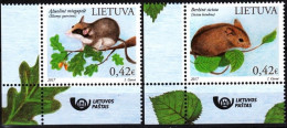 LITHUANIA 2017 FAUNA: Protected Animals / Rodents. Post Logo CORNER, MNH - Roedores