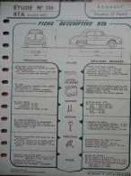 Fiche "Revue Technique Automobile" (RTA) Aout 1957 - Renault Dauphine (2 ème Partie) - Auto