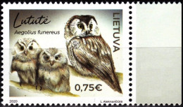 LITHUANIA 2020-02 FAUNA: Red Book Of Lithuania. Bird Owl, MNH - Búhos, Lechuza