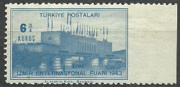 Turkey; 1943 Izmir International Fair 6 3/4 K. ERROR "Imperforate Edge" - Nuevos