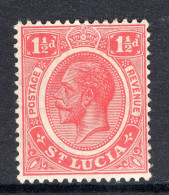 St Lucia 1921-30 KGV - Wmk. Script CA - 1½d Dull Carmine HM (SG 94) - Ste Lucie (...-1978)