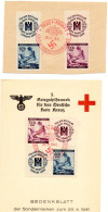 BOHMEN UND MORAVIE.1941. ROTE KREUZ.CROIX-ROUGE. 2 DOCUMENTS.MI 62-63 - Lettres & Documents