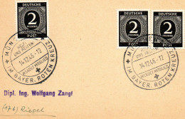 ALLEMAGNE.1946.ZONE AAS. POSTKARTE."ROTE KREUZ-MUNCHEN" .CROIX-ROUGE. - Red Cross