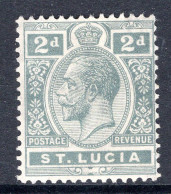 St Lucia 1921-30 KGV - Wmk. Script CA - 2d Slate-grey HM (SG 95) - Ste Lucie (...-1978)