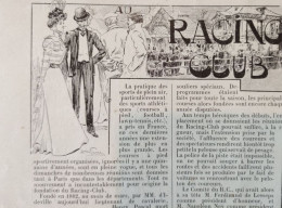 1898 LE RACING CLUB DE FRANCE - FONDÉE EN MARS 1882 PAR M. D'IDEVILLE - LE CHALET DU RACING CLUB - LA VIE AU GRAND AIR - Tijdschriften - Voor 1900