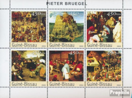 Guinea-Bissau 2537-2542 Kleinbogen (kompl. Ausgabe) Postfrisch 2003 Gemälde Von Bruegel - Guinée-Bissau