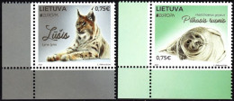 LITHUANIA 2021-06 EUROPA: Endangered Fauna. Lynx, Seal. CORNER, MNH - 2021
