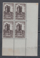 France N° 393 XX Château De Vincennes En Bloc De 4 Coin Daté 1 . 12 . 38  Sans Charnière, TB - 1930-1939