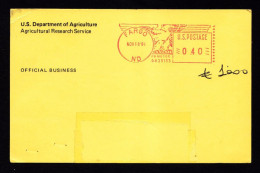 I-16- Fargo, U.S.  Department Of Agriculture Su Modulo Richiesta Pubblicaz.,ema, Meter, Freistempel, Misura14x9 - Agricoltura