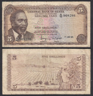 KENIA - KENYA 5 Shillings Banknote 1971 Pick 6b VG (5)    (32044 - Andere - Afrika