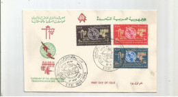 EGYPT , CENTENARY OF THE INTERNATIONAL TELECOMMUNICATIONS UNION  , FIRST DAY OF ISSUE - Lettres & Documents