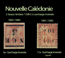 Nouvelle Calédonie - Lot De 2 Timbres * (MH)  à Surcharge Inversée - Unused Stamps