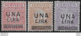 1925 Italia Servizio Commissioni 3v. Bc MNH Sassone N. 4/6 - Autres & Non Classés