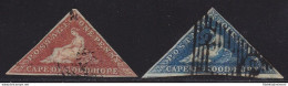 1853 CAPE OF GOOD HOPE, Stanley Gibbons N.  3/4 Paper Slightly Blued -USED - Altri & Non Classificati