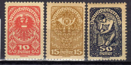 Österreich 1919/20, Mi 260 Y **; 262; 271 Y * [200424XIV] - Nuovi