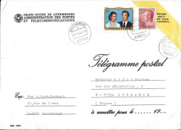 M162 - LUXEMBOURG - LETTRE DE BASCHARAGE DU 25/06/84 POUR RUSSANGE - CACHET AUDUN LE TICHE DU 27/06/84 - Covers & Documents