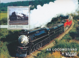 Guinea-Bissau Block 433 (kompl. Ausgabe) Postfrisch 2003 Dampflokomotiven - Guinée-Bissau