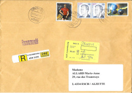 M161 - LUXEMBOURG - LETTRE RECOMMANDEE DE OBERCORN DU 20/12/02 POUR ESCH SUR ALZETTE - Cartas & Documentos