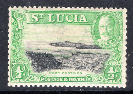 St Lucia 1936 KGV Pictorials - P.13 X 12 - ½d Port Castries HM (SG 113a) - St.Lucia (...-1978)