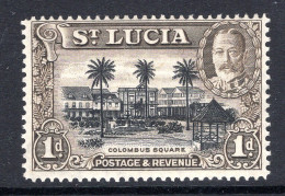 St Lucia 1936 KGV Pictorials - P.14 - 1d Columbus Square HM (SG 114) - Ste Lucie (...-1978)